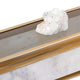 Plushy Decorative Box w Lid | White Marble | Gold Aluminum-Iron 14"