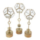 Suzie Jada Terrarium Lantern Set of 3 | Bronze Iron | Mango Wood 15 17 19"
