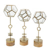 Suzie Jada Terrarium Lantern Set of 3 | Bronze Iron | Mango Wood 15 17 19"
