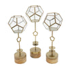 Suzie Jada Terrarium Lantern Set of 3 | Bronze Iron | Mango Wood 15 17 19"
