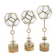 Suzie Jada Terrarium Lantern Set of 3 | Bronze Iron | Mango Wood 15 17 19"