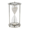 Layla Decorative Hourglass | Glass Chambers | Silver Aluminum Frame 12"