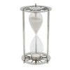Layla Decorative Hourglass | Glass Chambers | Silver Aluminum Frame 12"
