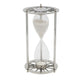 Layla Decorative Hourglass | Glass Chambers | Silver Aluminum Frame 12"