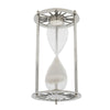 Layla Decorative Hourglass | Glass Chambers | Silver Aluminum Frame 12"
