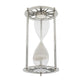 Layla Decorative Hourglass | Glass Chambers | Silver Aluminum Frame 12"