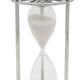 Layla Decorative Hourglass | Glass Chambers | Silver Aluminum Frame 12"