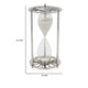 Layla Decorative Hourglass | Glass Chambers | Silver Aluminum Frame 12"