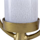 Beth Bascom Hurricane Candleholder Set of 2 | Gold | White Glass 22 & 27"