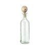 Hazie Decorative Glass Bottles Set of 3 | Mango Wood Stoppers 16 & 18"