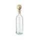 Hazie Decorative Glass Bottles Set of 3 | Mango Wood Stoppers 16 & 18"
