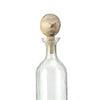 Hazie Decorative Glass Bottles Set of 3 | Mango Wood Stoppers 16 & 18"