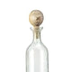 Hazie Decorative Glass Bottles Set of 3 | Mango Wood Stoppers 16 & 18"