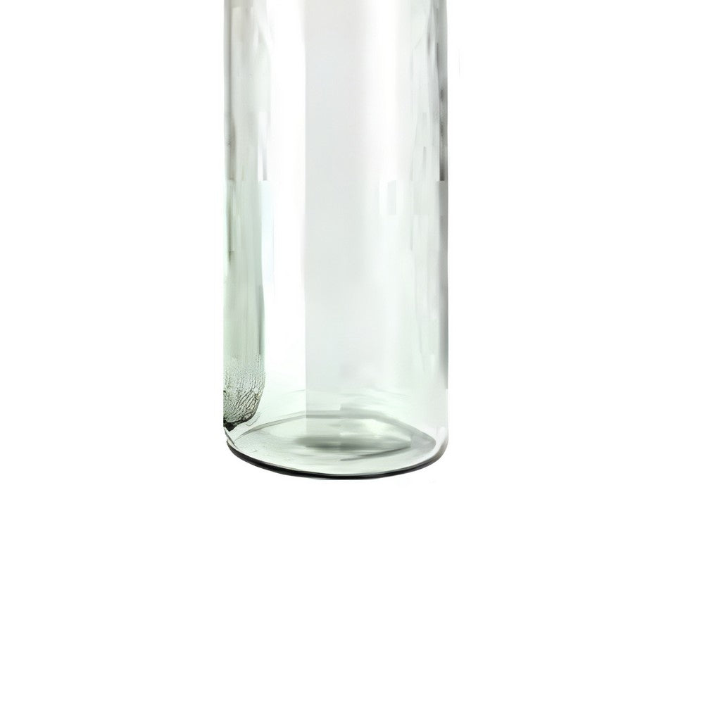Hazie Decorative Glass Bottles Set of 3 | Mango Wood Stoppers 16 & 18"