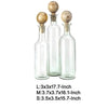 Hazie Decorative Glass Bottles Set of 3 | Mango Wood Stoppers 16 & 18"