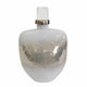 Akky Decorative Bottle w Lid | Aluminum Collar Silver-White Glass 13"