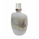 Akky Decorative Bottle w Lid | Aluminum Collar Silver-White Glass 13"