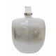 Akky Decorative Bottle w Lid | Aluminum Collar Silver-White Glass 16"