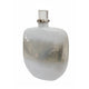 Akky Decorative Bottle w Lid | Aluminum Collar Silver-White Glass 16"