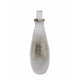 Akky Decorative Bottle w Lid | Aluminum Collar Silver-White Glass 16"