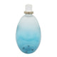 Ethan Decorative Bottle w Lid | Gold Metal Details | Blue-White Glass 15"