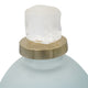 Ethan Decorative Bottle w Lid | Gold Metal Details | Blue-White Glass 15"