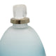 Ethan Decorative Bottle w Lid | Gold Metal Details | Blue-White Glass 15"