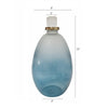 Ethan Decorative Bottle w Lid | Gold Metal Details | Blue-White Glass 15"