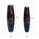 Viena Decorative Vase Set of 2 | Aluminum Rim | Layered Blue Glass 27"
