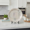 Dutch Charger Plate with Stand | Iridescent Glaze | Cream Ceramic 18"