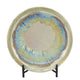 Duke Decorative Charger Plate w Stand | Organic Pattern Blue-Beige Ceramic 18"