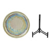 Duke Decorative Charger Plate w Stand | Organic Pattern Blue-Beige Ceramic 18"