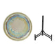 Duke Decorative Charger Plate w Stand | Organic Pattern Blue-Beige Ceramic 18"