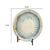 Duke Decorative Charger Plate w Stand | Organic Pattern Blue-Beige Ceramic 18"