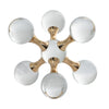 Tammy Science Atom Accent w 6 Glass Spheres | Gold Iron Stems | 7"