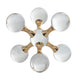 Tammy Science Atom Accent w 6 Glass Spheres | Gold Iron Stems | 7"
