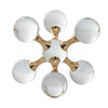 Tammy Science Atom Accent w 6 Glass Spheres | Gold Iron Stems | 7"