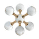 Tammy Science Atom Accent w 6 Glass Spheres | Gold Iron Stems | 7"