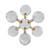 Tammy Atomic Ball Accent w 6 Glass Spheres | Gold Iron Stems | 8"