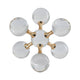 Tammy Atomic Ball Accent w 6 Glass Spheres | Gold Iron Stems | 8"