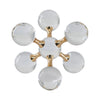 Tammy Atomic Ball Accent w 6 Glass Spheres | Gold Iron Stems | 8"