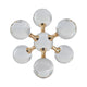 Tammy Atomic Ball Accent w 6 Glass Spheres | Gold Iron Stems | 8"