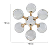 Tammy Atomic Ball Accent w 6 Glass Spheres | Gold Iron Stems | 8"