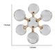Tammy Atomic Ball Accent w 6 Glass Spheres | Gold Iron Stems | 8"
