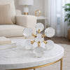 Tammy Atomic Ball Accent w 6 Glass Spheres | Gold Iron Stems | 8"