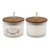 Chris Earl Gray Scented Soy Wax Candles | Set of 2 | Glass | Ivory 9"