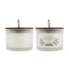 Chris Earl Gray Scented Soy Wax Candles | Set of 2 | Glass | Ivory 9"