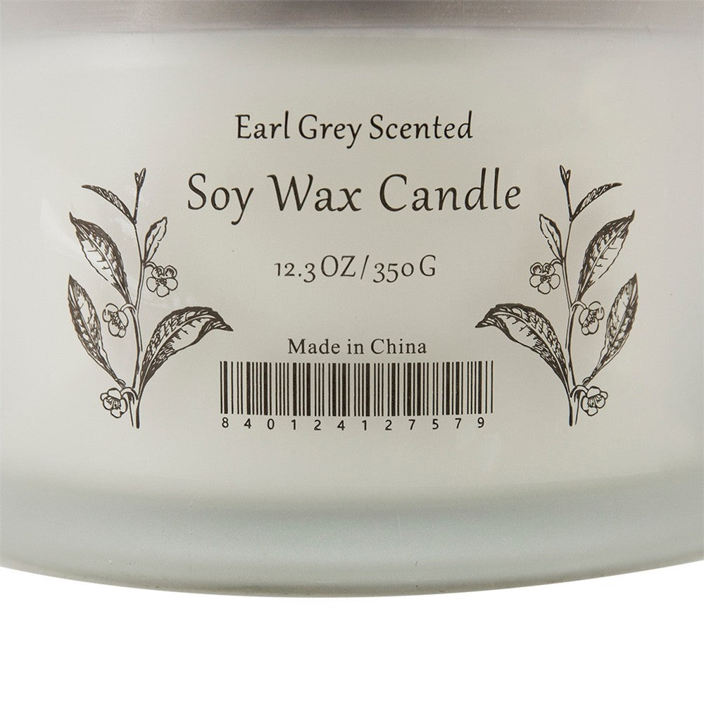 Chris Earl Gray Scented Soy Wax Candles | Set of 2 | Glass | Ivory 9"