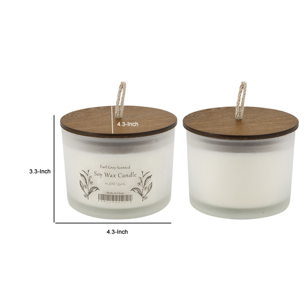 Chris Earl Gray Scented Soy Wax Candles | Set of 2 | Glass | Ivory 9"