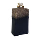 Sean Bottle w Zeolite Stone Lid | Black-Gray Glass | Gold Aluminum 12"